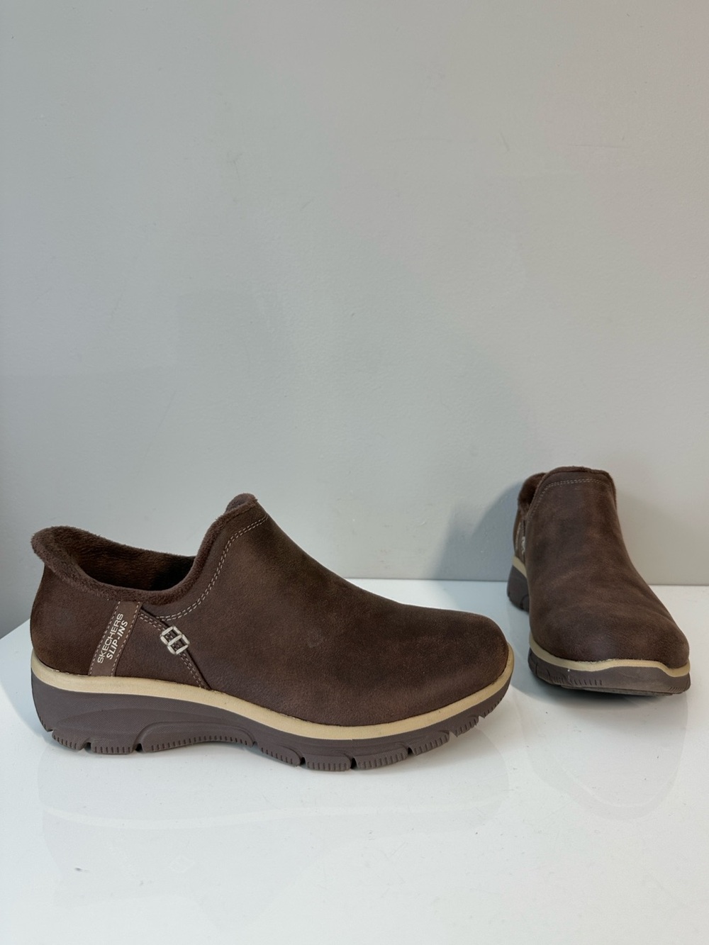 Skechers Women’s Hands Free Slip-ins Modern Hour Chocolate Brown Booties Size8.5